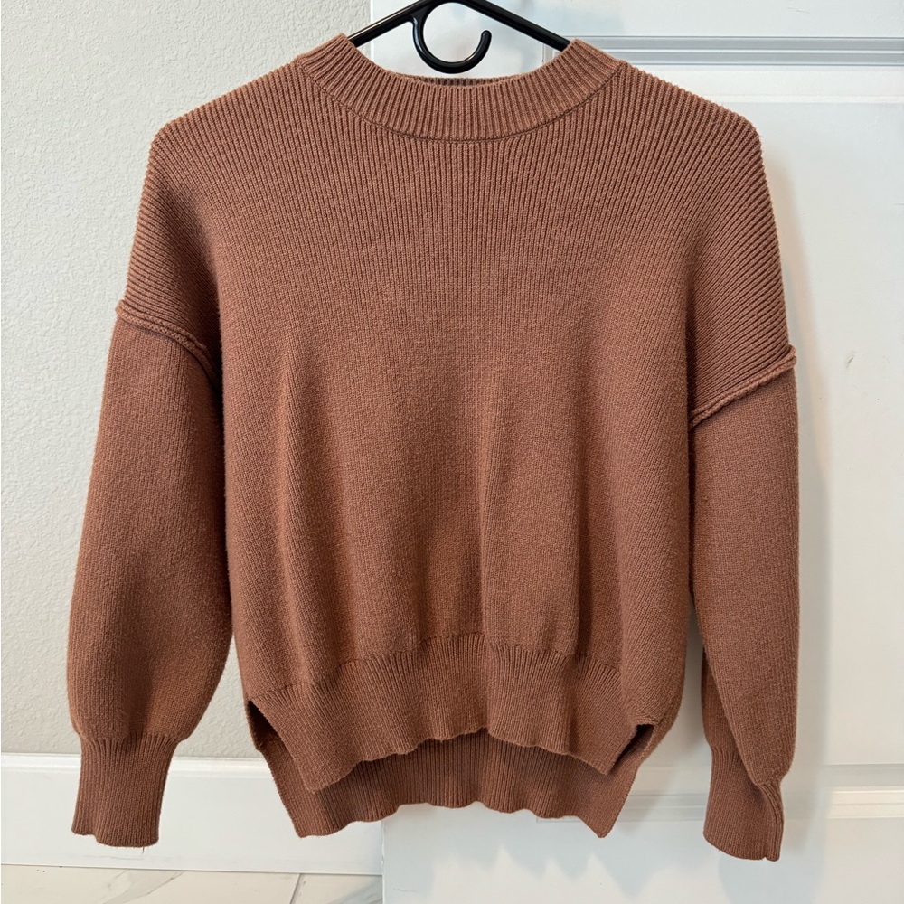 Lulu's Coziest Option Brown Oversized Pullover sweater